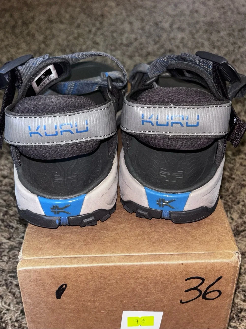 Kuru Current Mens Sandals Size 9 M Cedar Brown Mineral Blue Outdoor Strappy